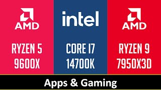 RYZEN 5 9600X vs CORE I7 14700K vs RYZEN 9 7950X3D [upl. by Nuarb]