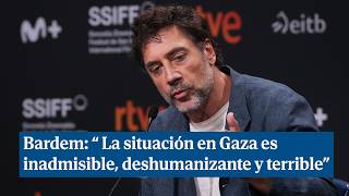 Javier Bardem quotLa situación en Gaza es inadmisible deshumanizante y terriblequot [upl. by Rosane52]