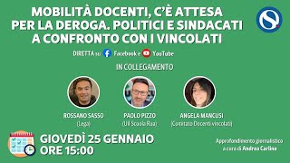 Mobilità docenti c’è attesa per la deroga Politici e sindacati a confronto con i vincolati [upl. by Jet]