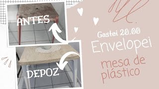 Como envelopar mesa de plástico com papel contact  Gastei apenas 2000 [upl. by Dex678]