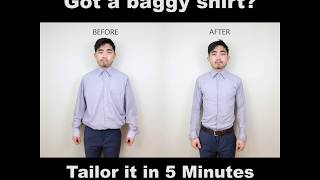 How to Tailor Your Baggy Shirt in 5 Minutes [upl. by Cyprus165]