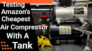 Testing Amazons Cheapest Air Compressor With A Tank  For Airbrushing [upl. by Aderb3]