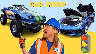 Awesome Cars and Trucks  Handyman Hal explore a Car Show for Kids [upl. by Rosdniw327]