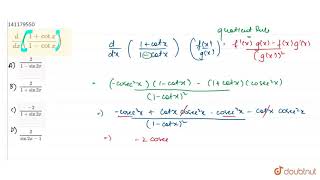 ddx1cotx1cotx  12  DIFFERENTIATION  MATHS  MARVEL PUBLICATION  Doubtnut [upl. by Derk]