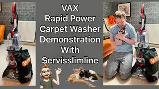 VAX Rapid Power Carpet Washer Demonstration With servisslimline [upl. by Ahsemat330]