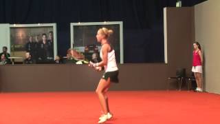 Dinah Pfizenmaier return  service game vs Anastasia Pivovarova  Porsche Tennis Grand Prix 2012 [upl. by Tannenbaum]