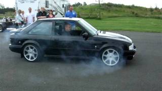 Escort RS Turbo Burnout Croft Racetrack 2011 200BHP EFI As seen in Fast Ford [upl. by Ayahsal]