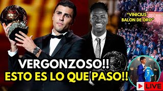 🚨Así FUE el INCOMODO MOMENTO en la PREMIACIÓN del BALÓN de ORO GRITOS de quotVINICIUS BALÓN DE OROquot [upl. by Squier]