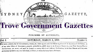 Trove Government Gazettes Webinar [upl. by Henri]