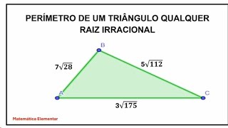 PERÍMETRO DE UM TRIÂNGULO QUALQUER  RAIZ IRRACIONALProf Alex Teodoro da Silva [upl. by Apthorp989]