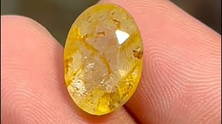 Ceylon ka yellow topaz natural original stone mmalikstone youtube youtubeshorts [upl. by Dorella]