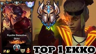 Wild Rift Ekko  Top 1 Ekko Psychic Detective Skin Gameplay Rank Challenger [upl. by Queston]