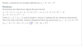 Exercícios da Aula 2 de sucessões  Monotonia  Exercício 21 f [upl. by Jarib706]