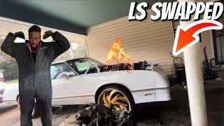 JUST DROPPED ANOTHER LS MOTOR IN WE SWAPPING THE MONTE CARLO [upl. by Jerrilyn4]