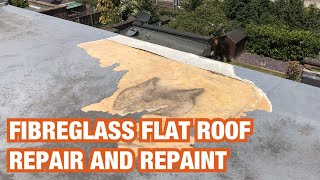 How to repair and repaint a damaged fibreglass flat roof [upl. by Atinel80]