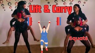 Lift amp Carry FitnessPiggyback SquatsCradleFireman CarryCatwoman vs Husband [upl. by Irtak626]