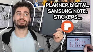 COMO CRIAR UM PLANNER DIGITAL USANDO APP SAMSUNG NOTE NO TAB S6 LITE  Stickers templates metas [upl. by Nickles]