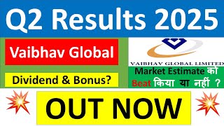 VAIBHAV GLOBAL Q2 results 2025  VAIBHAV GLOBAL results today  VAIBHAV GLOBAL Share News today [upl. by Addis]