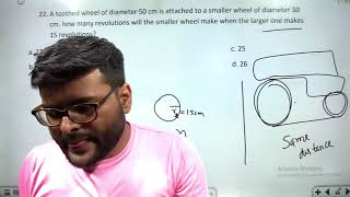 A toothed wheel of diameter 50 cm is attached to a smaller wheel of diameter 30 cm how many revol [upl. by Jacynth]