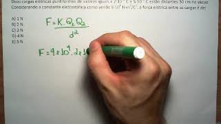 Física 3 Lei de Coulomb Aprenda Fácil Exercício 02 Top [upl. by Elidad]