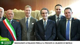 Inaugurati a palazzo Pirelli il presepe e lalbero di Natale [upl. by Almap]