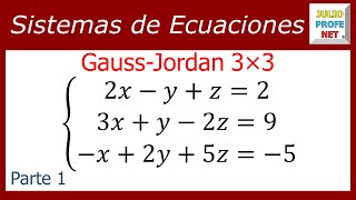 Sistema de ecuaciones 3×3 por GaussJordan Parte 1 [upl. by Anelle236]