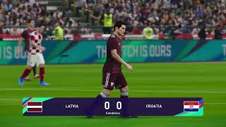 PES 2021 Gameplay  Latvija vs Hrvatska  Euro kvalifikacije 2023 [upl. by Latsyrhc]