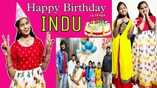 Happy Birthday INDU😍🎂  Thulasi Indu Vlogs  Ravivarma  Santhoshivarma  Cute Sisters [upl. by Eillom]