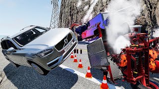 Cars VS DANGEROUS CLİFF 15 Steep Slopes Mountain Road  Dont Stop  BeamNG Drive [upl. by Bechler]