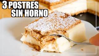 Como hacer 3 POSTRES SIN HORNO 😋🍫  las mejores recetas fáciles y deliciosas [upl. by Enitsenrae218]