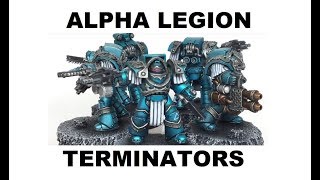 Painting Showcase Alpha Legion Terminator Squad In Cataphractii Terminator Armour [upl. by Reynard420]