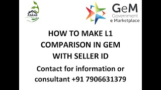 HOW TO MAKE L1 comparison in gem with seller ID [upl. by Lered]