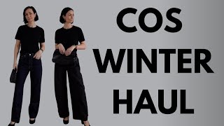 Winter COS Haul The perfect jean pointed toe boots Alaïa round pant dupes and more [upl. by Eiznekcam]