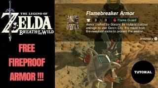 HOW TO GET FREE FIREPROOF ARMOR FAST  The Legend of Zelda Breath of the Wild [upl. by Aitnom8]