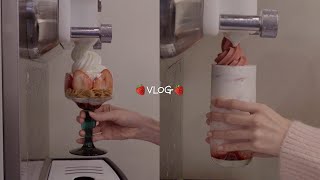 Cafe Vlog Its Strawberry Season🍓🍨🫶OreoStrawberry Combo Is Too Good｜Oreo Strawberry Parfait🍨 [upl. by Vanderhoek]