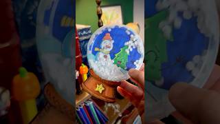 Let’s Make a Snow Globe artshorts christmascraft christmasdrawing snowglobe christmasshorts [upl. by Poland]