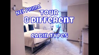 NCL Prima staterooms Tour amp compare 8 cabin types [upl. by Manning]