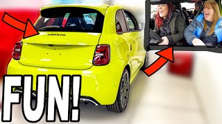 ABARTH meet amp ELECTRIC Abarth drive FUNNY [upl. by Atinuaj]