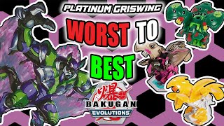 EVERY PLATINUM GRISWING RANKED FROM WORST TO BEST  Bakugan Evolutions Top 3 List [upl. by Elleryt]