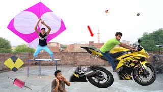 Kite Vs Nasir Havey Bike Tire Chori  Kite Lover Nasir [upl. by Dilahk415]