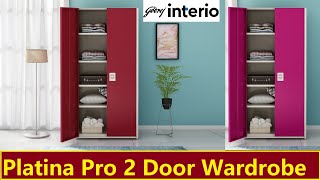 Godrej Platina Pro 2 Door Wardrobe  Godrej Almirah and Cupboards  Godrej Interio Metal Almirah [upl. by Atiana]