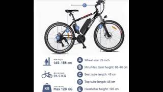 Myatu M0126 Spoked Wheel Electric Bike 250W Motor 36V 125Ah Battery 25kmh Max 50mile Range EU9NL [upl. by Anillek]