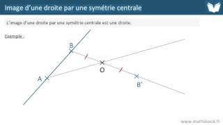 Image dune droite par une symétrie centrale  Cours de maths [upl. by Wilda]