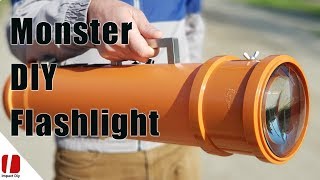 How To Make Monster 100w LED Flashlight 10000 Lumens With Huge Lenses [upl. by Aymahs]