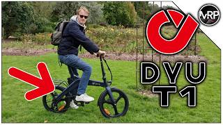 Review of DYU T1 Folding Electric Bike  Sleek Design Torque Assisted EBike  I like this bike [upl. by Annert]