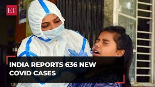 India reports 636 new Covid cases 3 deaths in 24 hours active caseload at 4394 [upl. by Eudosia]