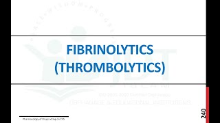 Fibrinolytic or Thrombolytics Pharmacology Streptokinase Urokinase Alteplase Reteplase [upl. by Nanine143]