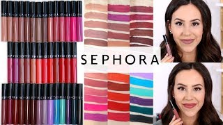 Sephora Cream Lip Stain Liquid Lipstick  REVIEW ALL 40 SHADES Lip amp Arm Swatches [upl. by Klotz]