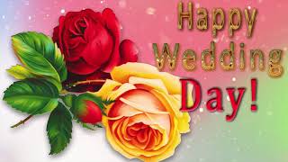 🎶💗 Happy Wedding Day  🎶💗 4K Animation Greeting Cards [upl. by Yrrak]