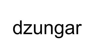 How to Pronounce dzungar [upl. by Dorsey]